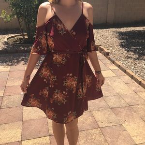Burgundy Floral Dress